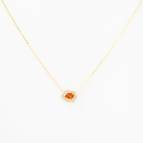 0.50 ct Orange Midi Mosaic Shape Necklace