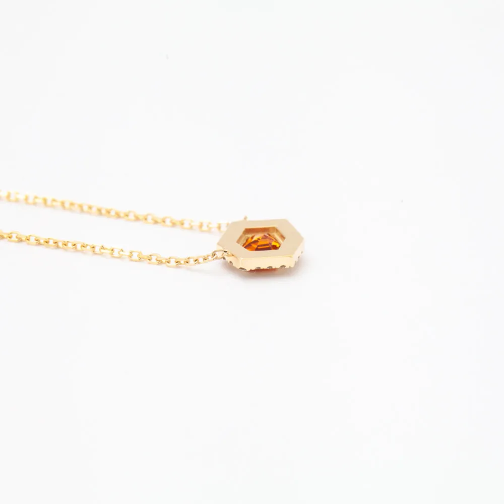 0.50 ct Orange Midi Mosaic Shape Necklace