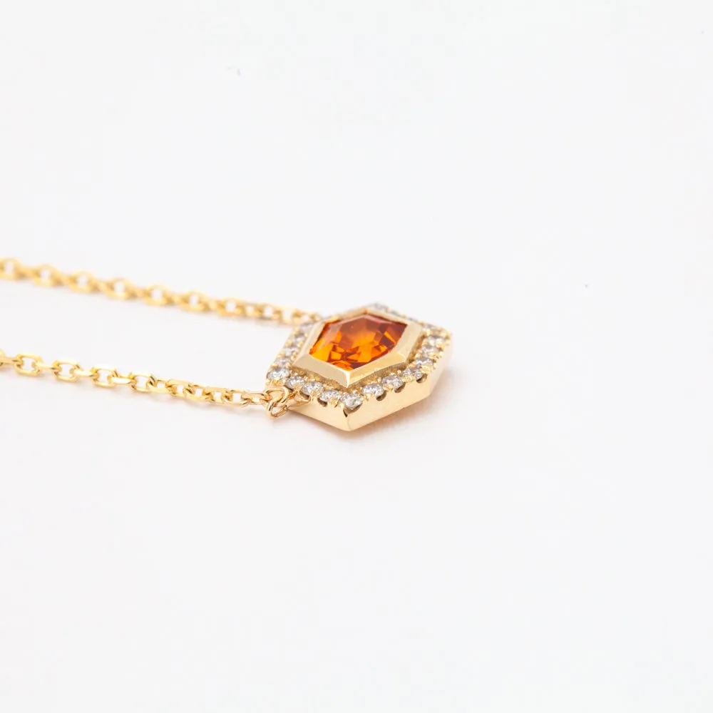 0.50 ct Orange Midi Mosaic Shape Necklace