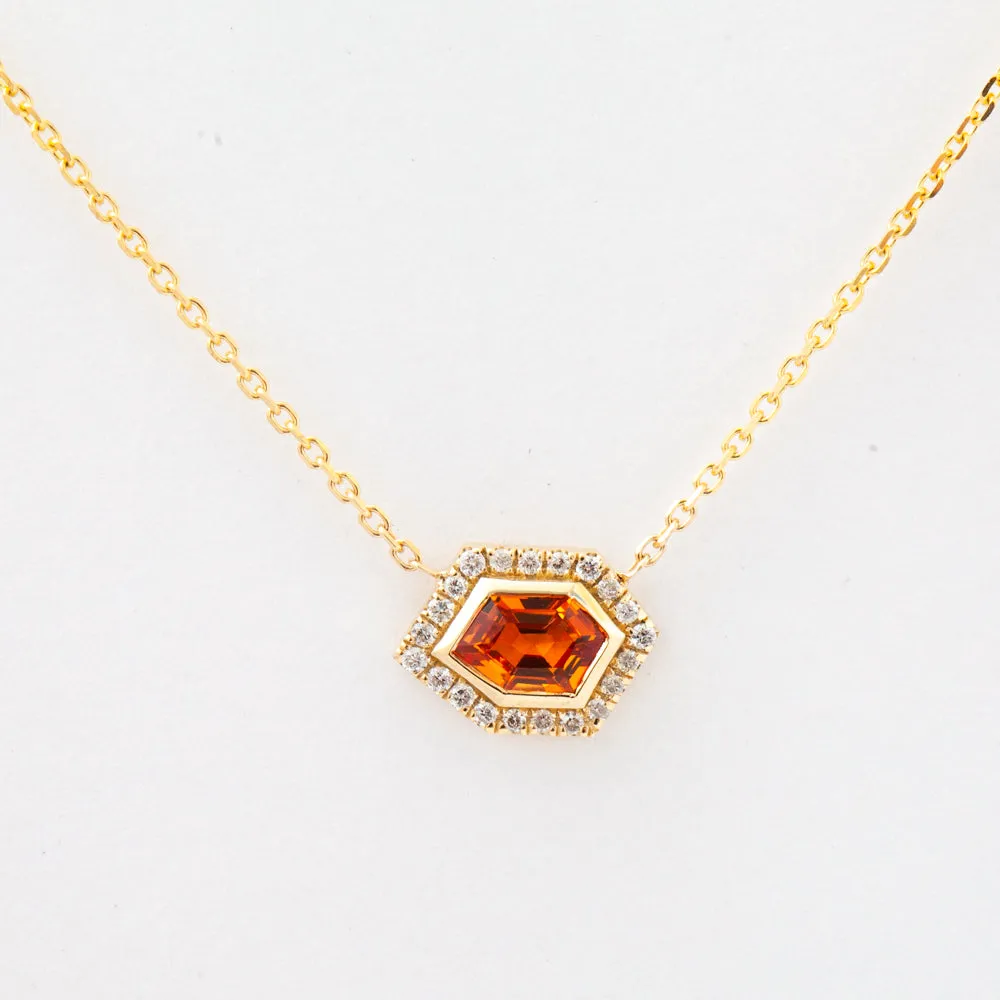 0.50 ct Orange Midi Mosaic Shape Necklace