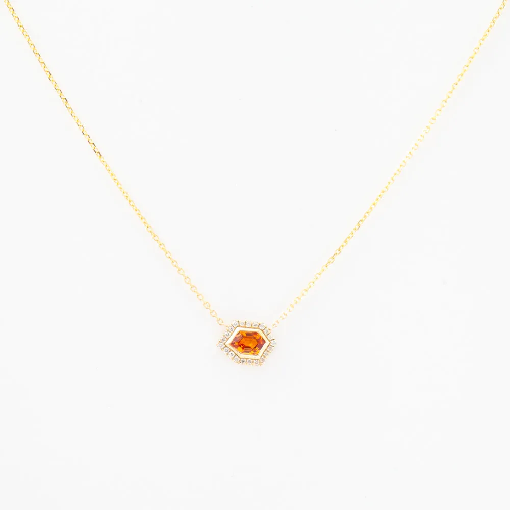 0.50 ct Orange Midi Mosaic Shape Necklace