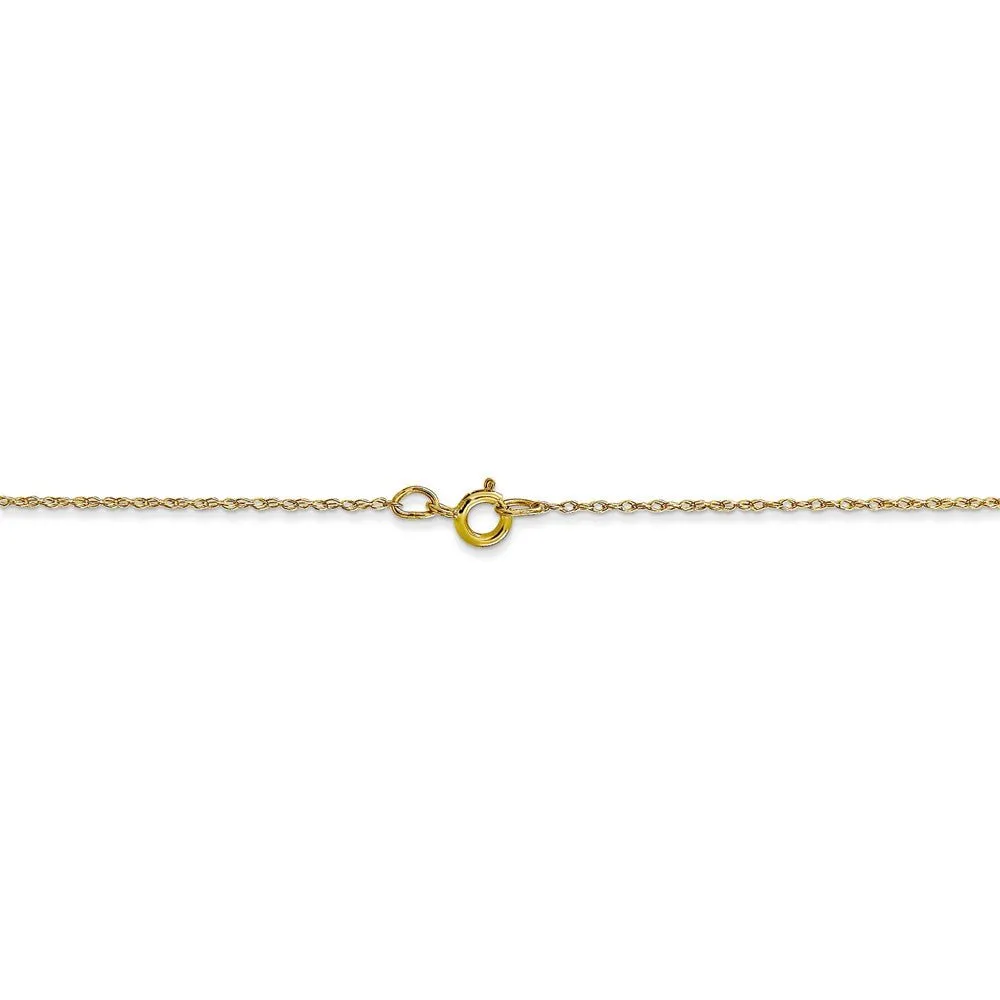 0.5mm, 10k Yellow Gold, Cable Rope Chain Necklace