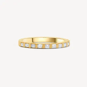 10k Gold Baguette Band Diamond Engagement Ring