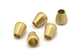 12 Raw Brass Industrial Cone End Caps, Findings, (9x8x6 Mm) D0105