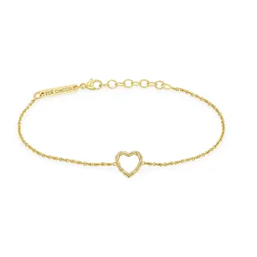 14k Gold Small Twisted Heart Bracelet