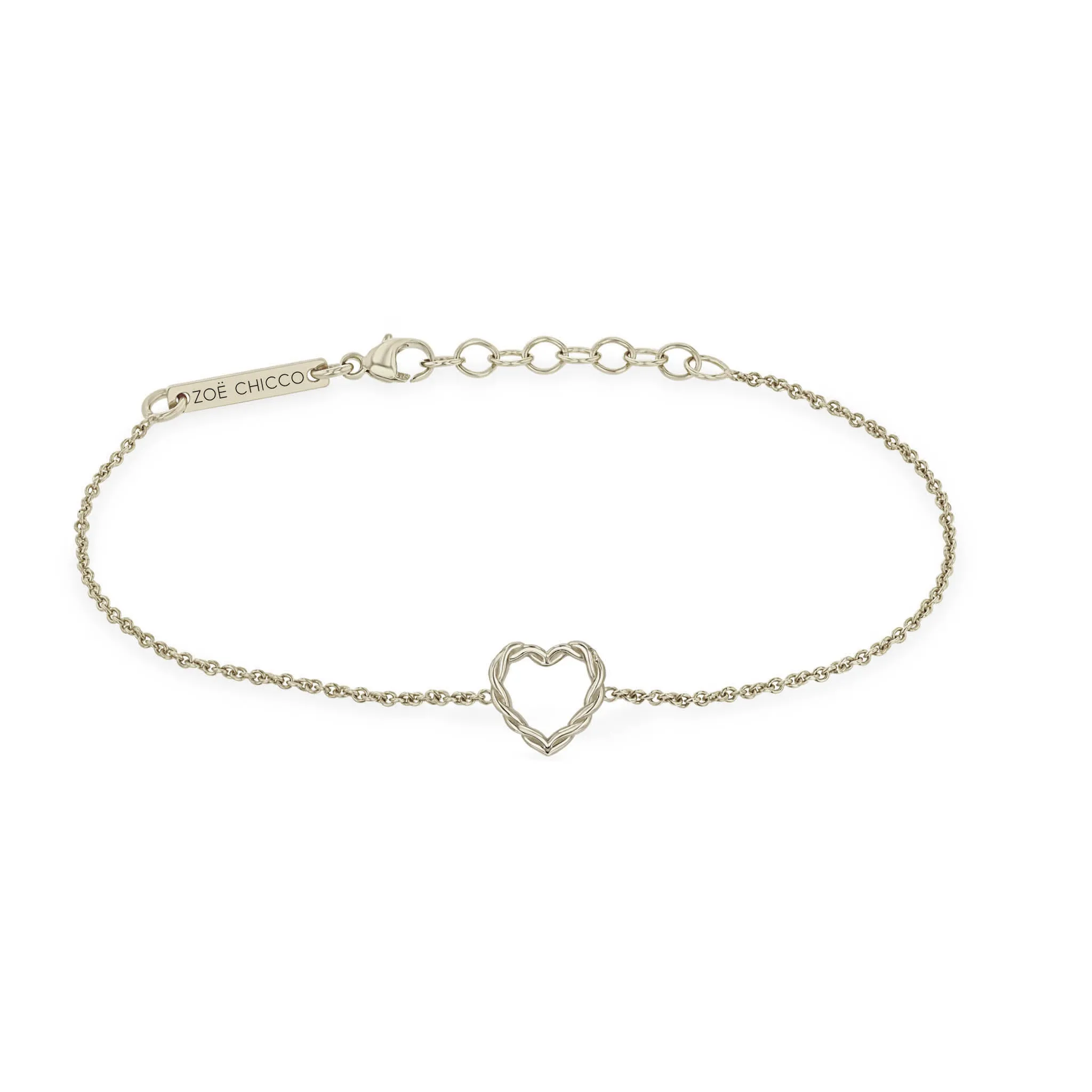 14k Gold Small Twisted Heart Bracelet