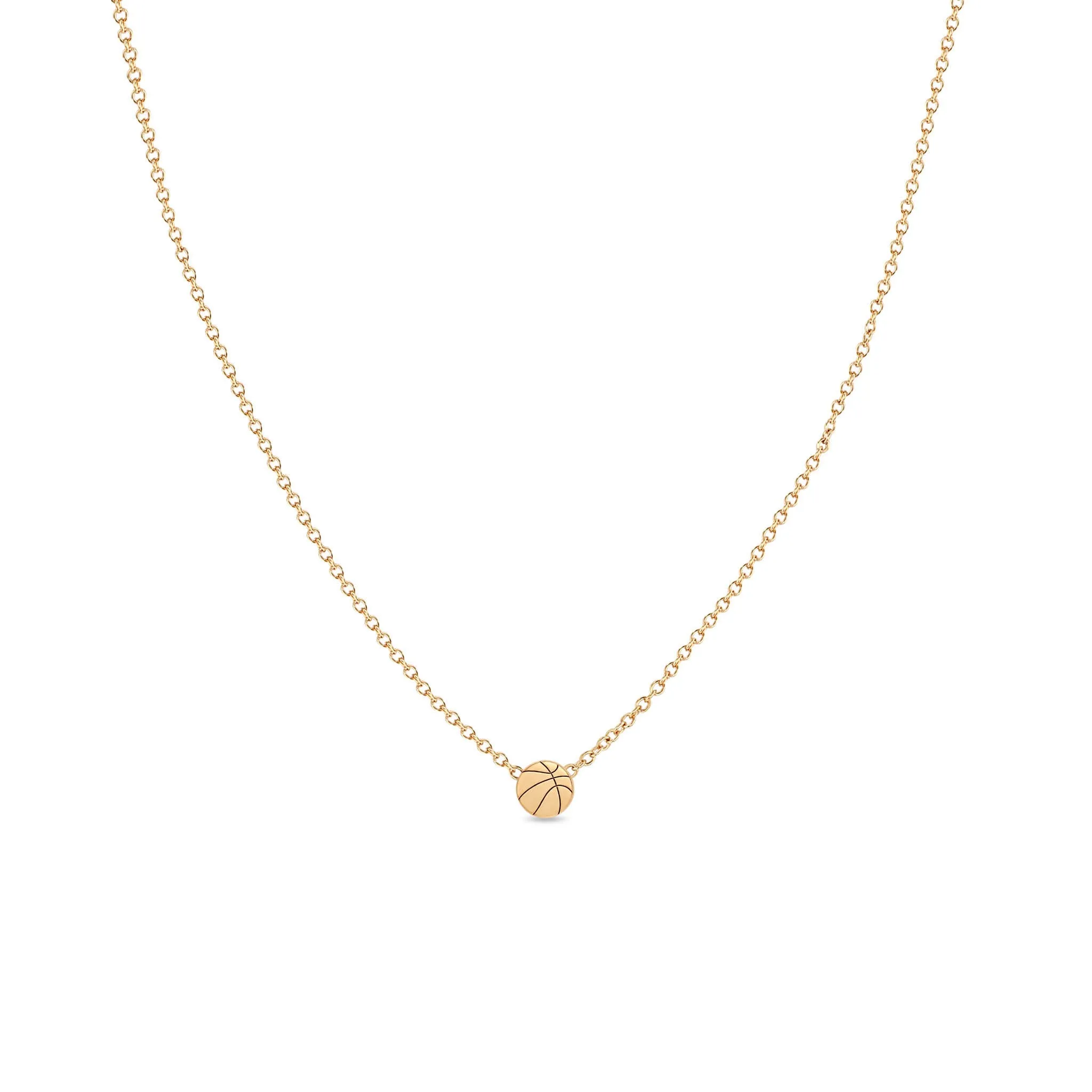 14k Itty Bitty Basketball Necklace