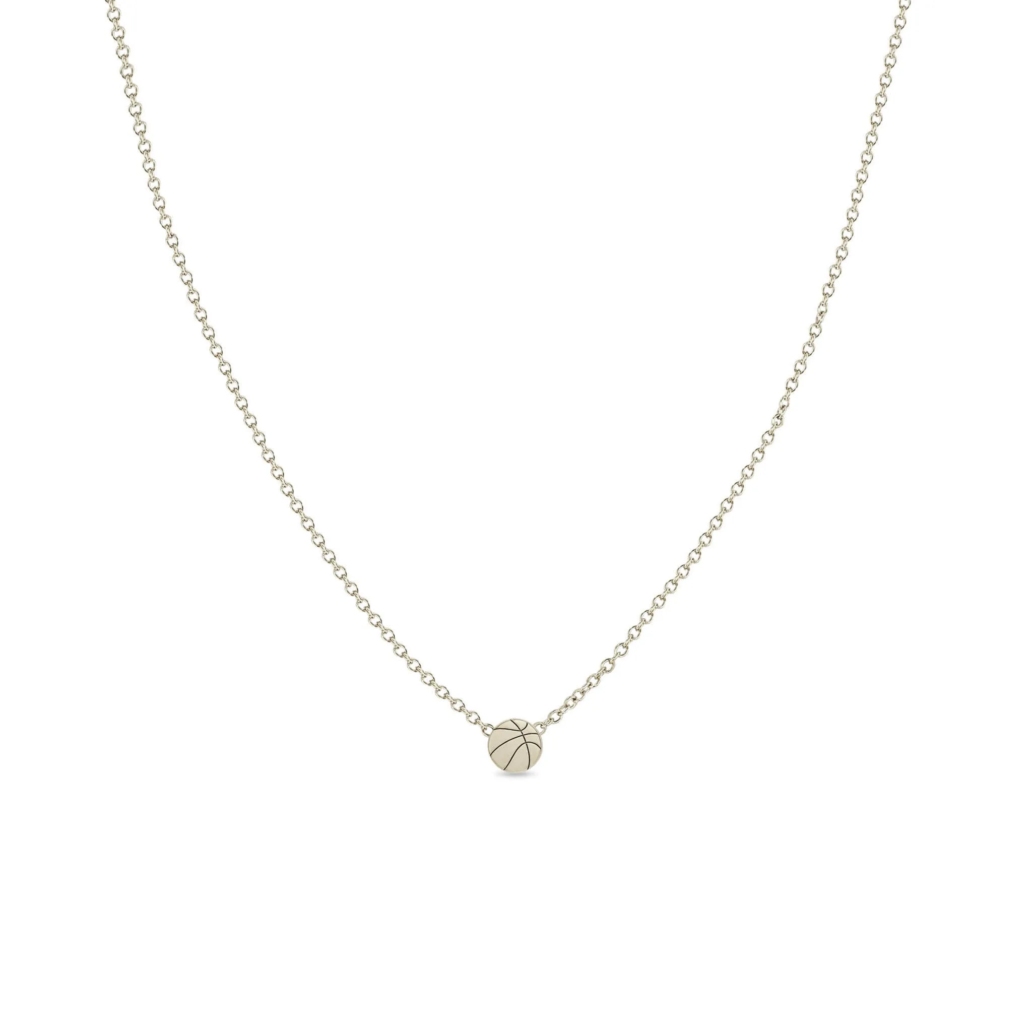 14k Itty Bitty Basketball Necklace