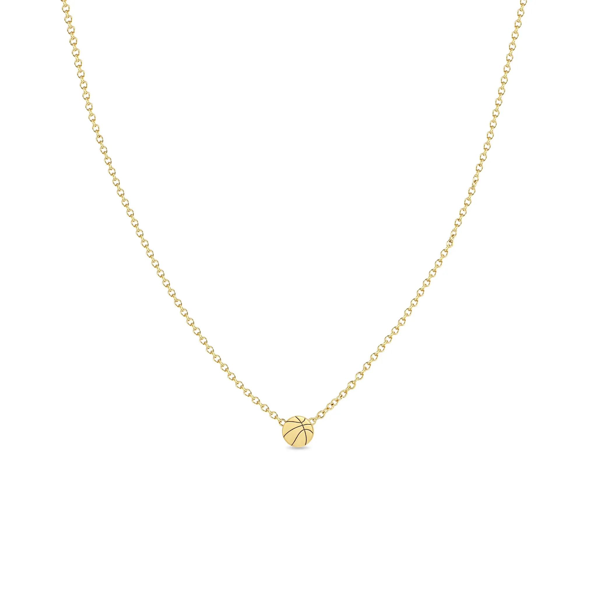 14k Itty Bitty Basketball Necklace