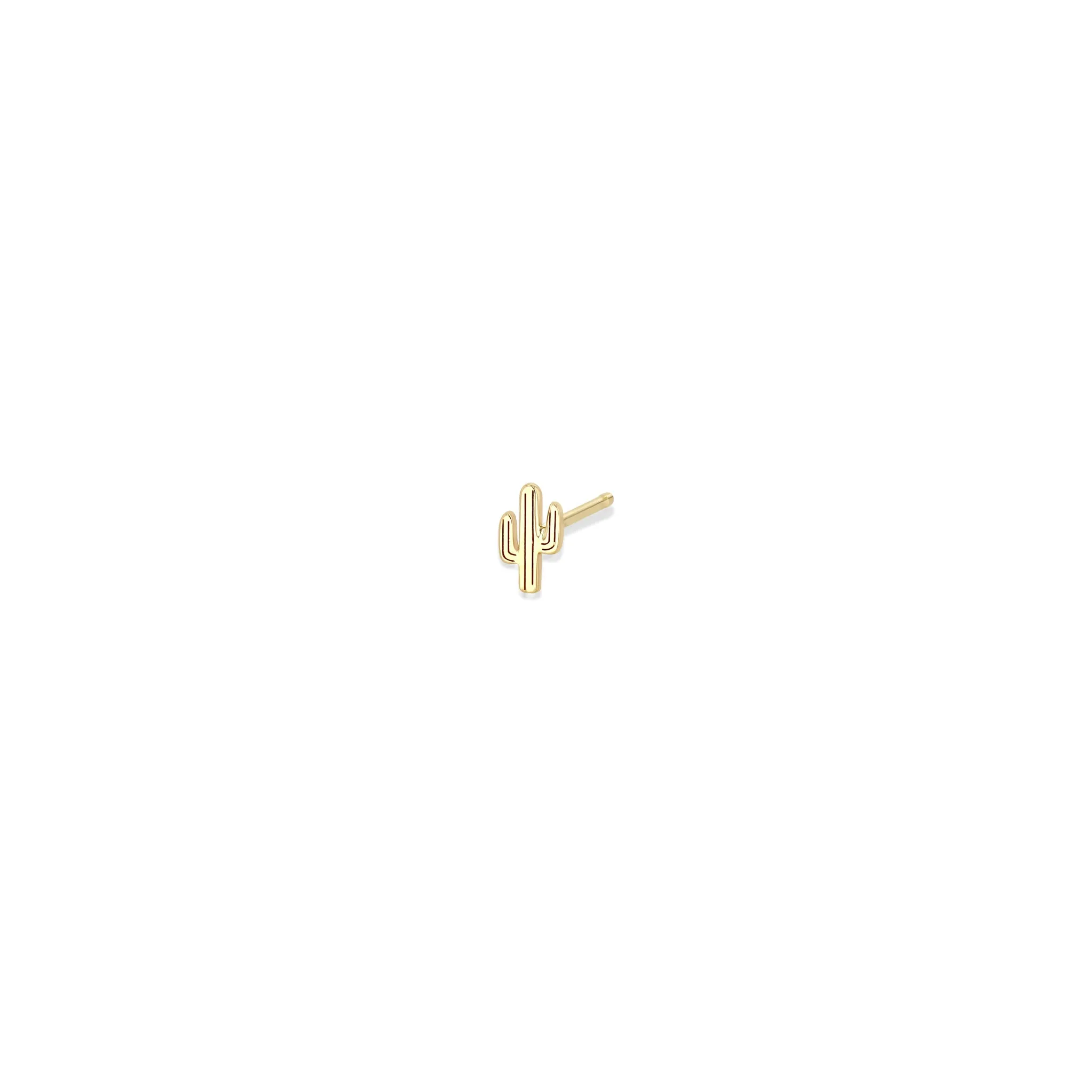 14k Itty Bitty Cactus Stud