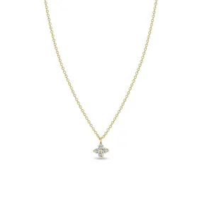 14k Prong Diamond Quad Necklace