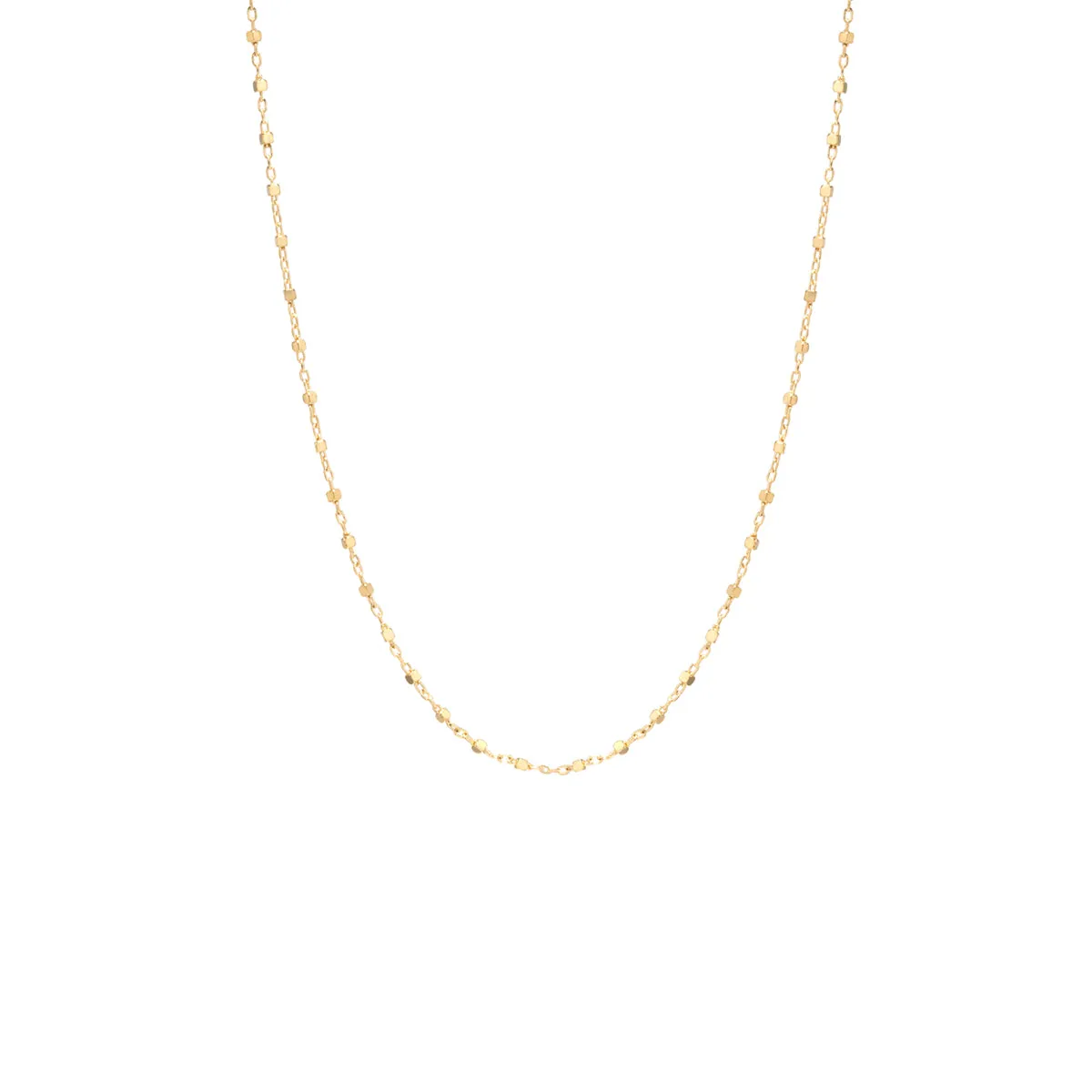 14k Square Bead Chain Necklace