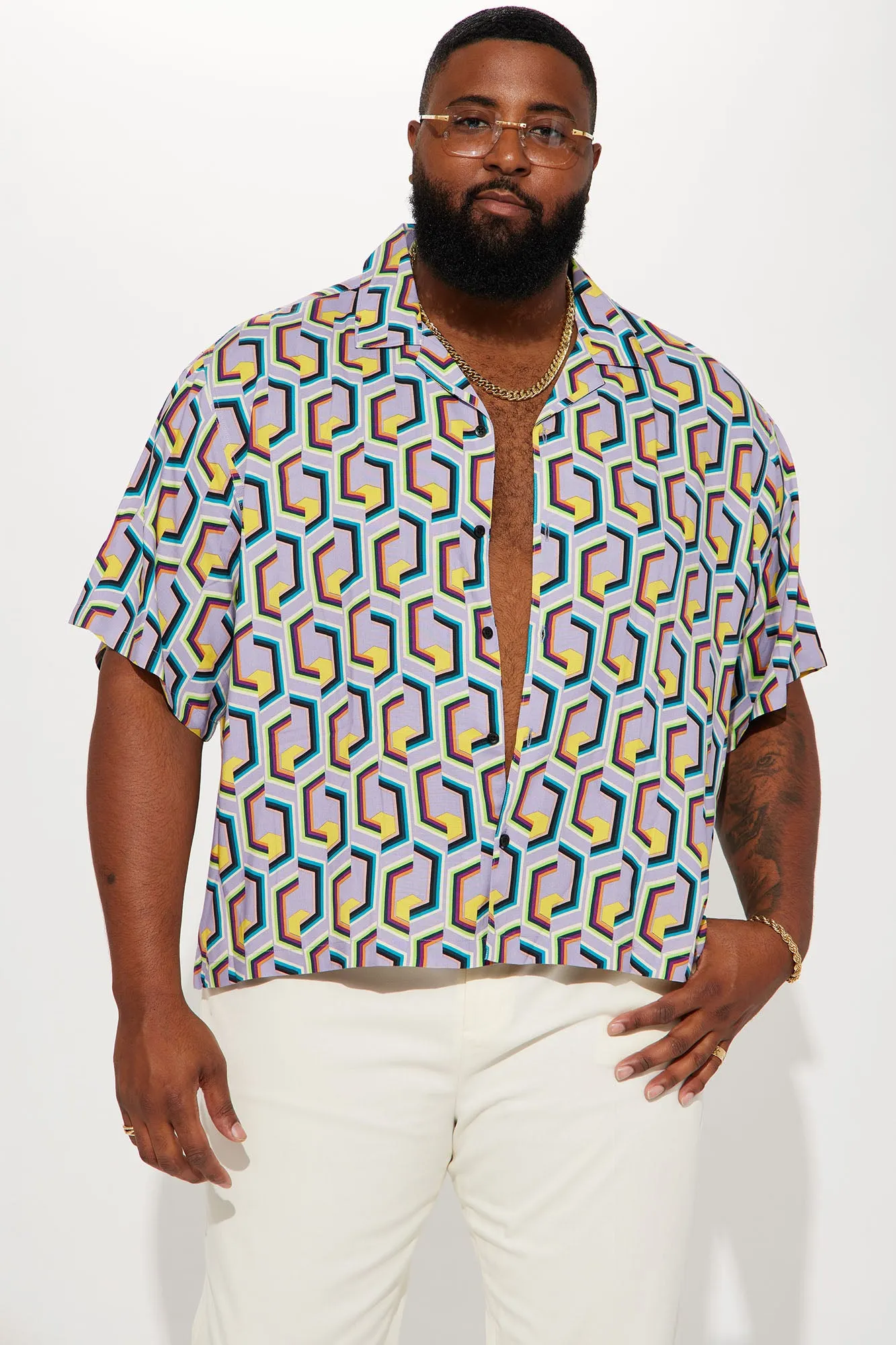 16 Bit Short Sleeve Button Up - Multi Color