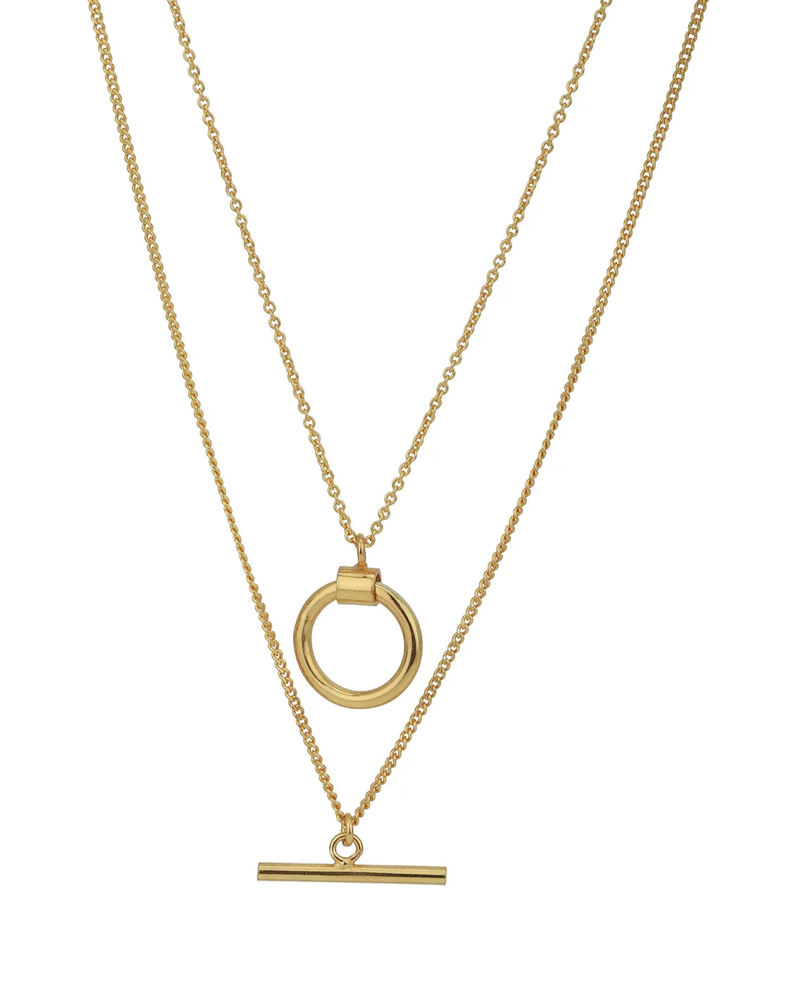 18kt Gold Plated Double Chain Necklace for women