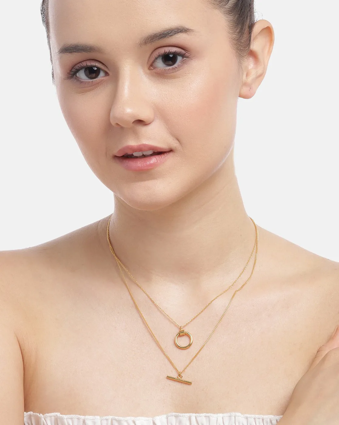 18kt Gold Plated Double Chain Necklace for women