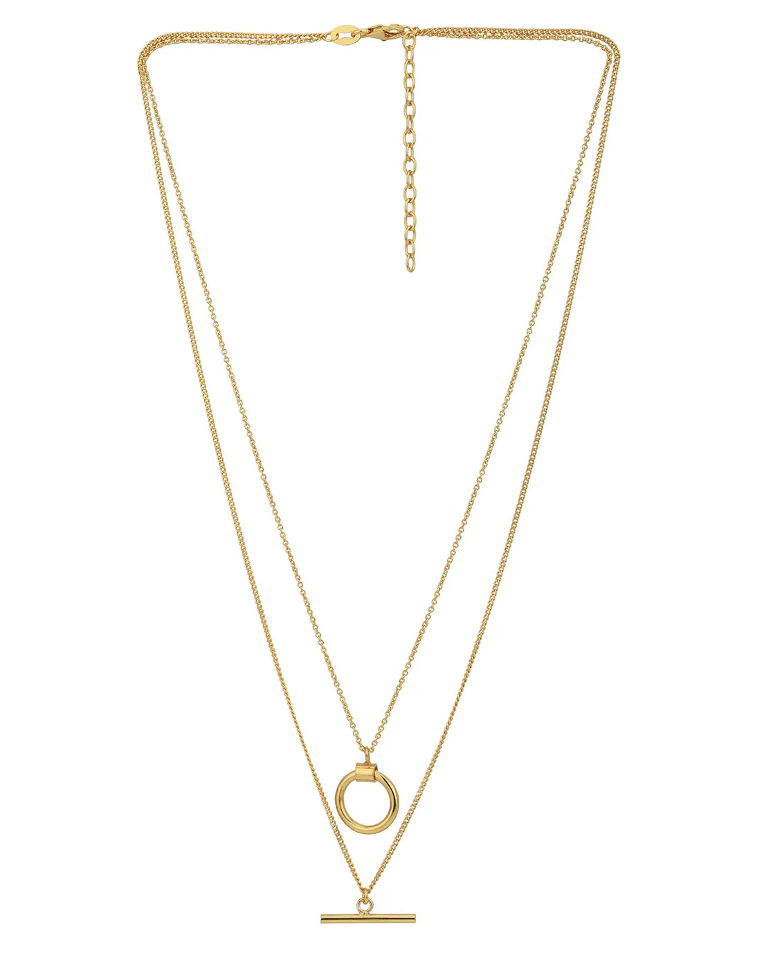 18kt Gold Plated Double Chain Necklace for women