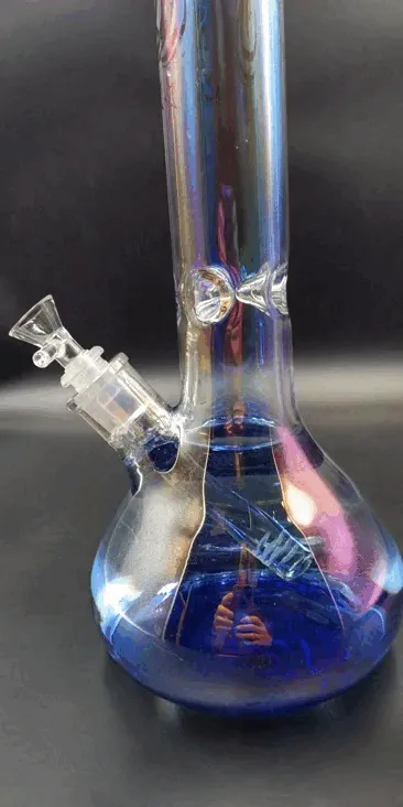 19 Genie Rainbow Metallic 7mm Glass Beaker Bong