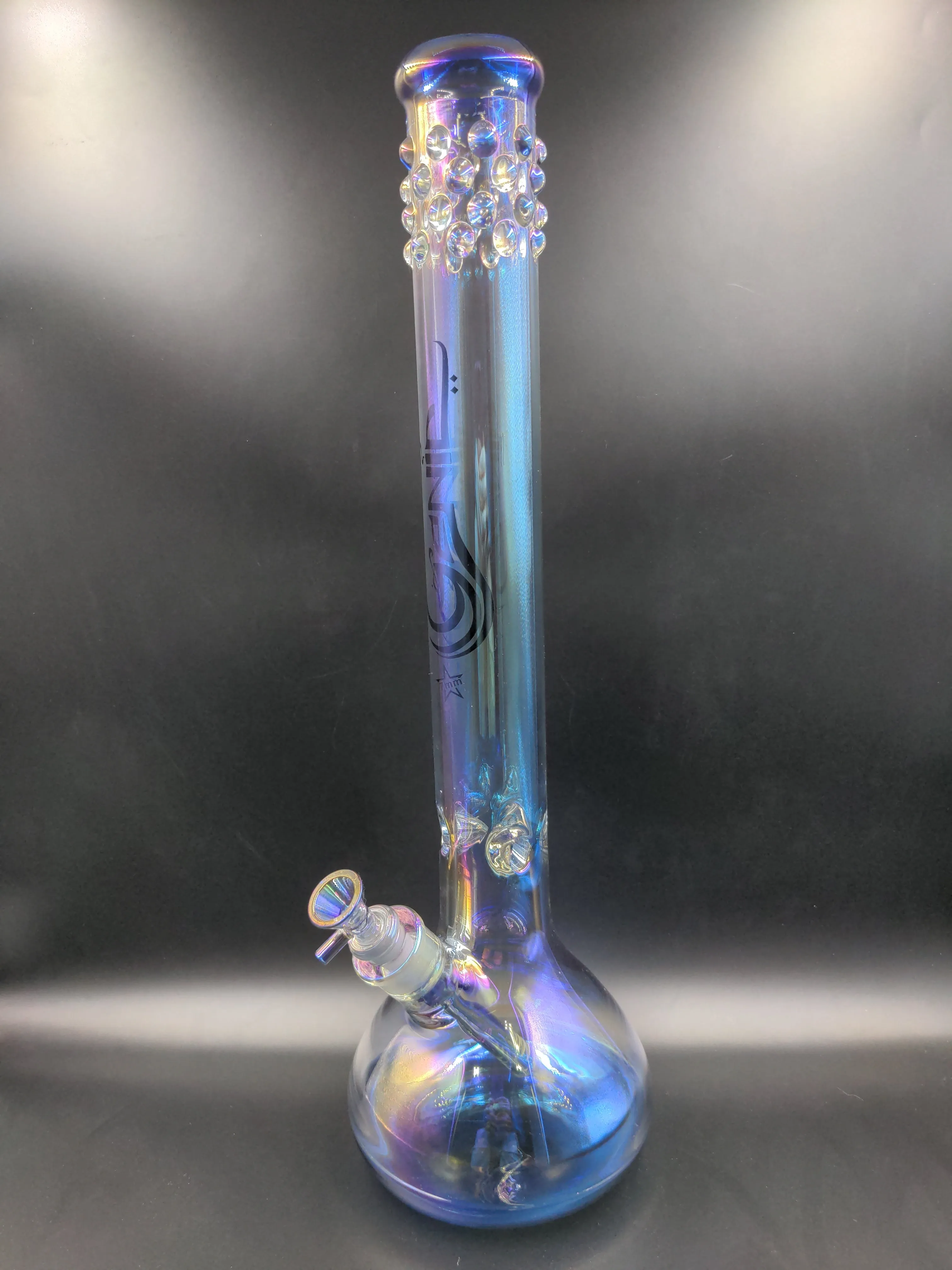 19 Genie Rainbow Metallic 7mm Glass Beaker Bong