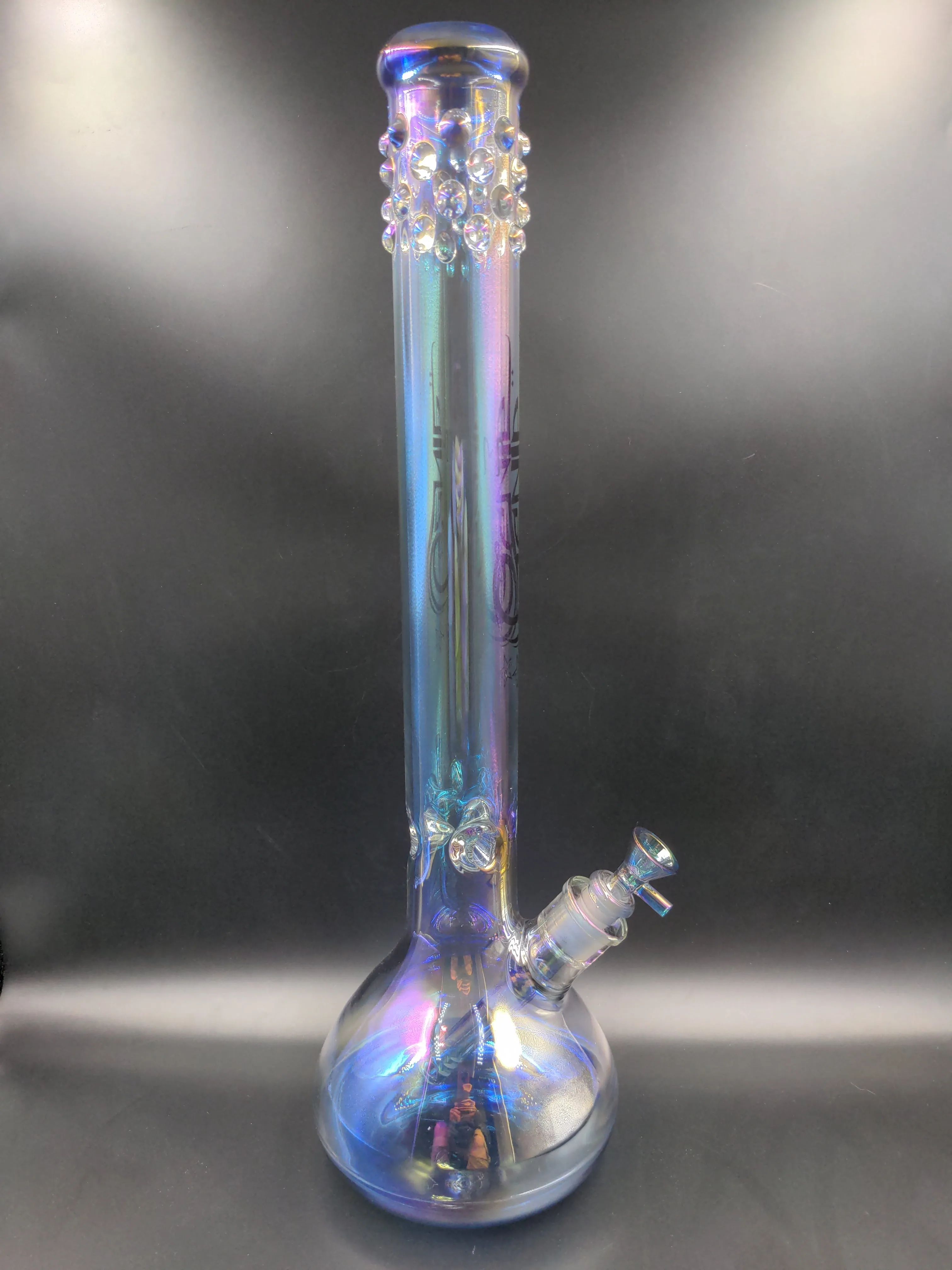 19 Genie Rainbow Metallic 7mm Glass Beaker Bong