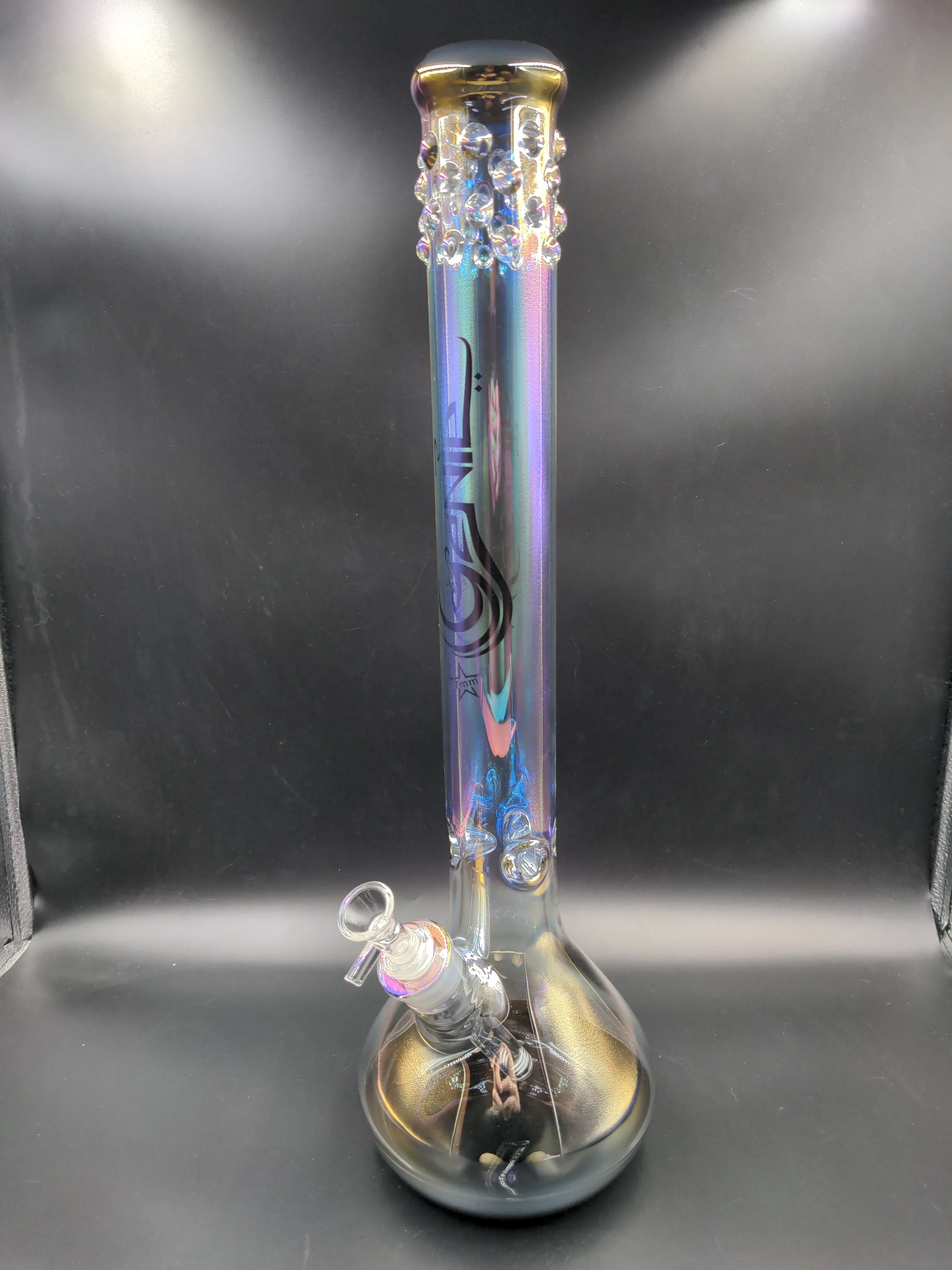 19 Genie Rainbow Metallic 7mm Glass Beaker Bong