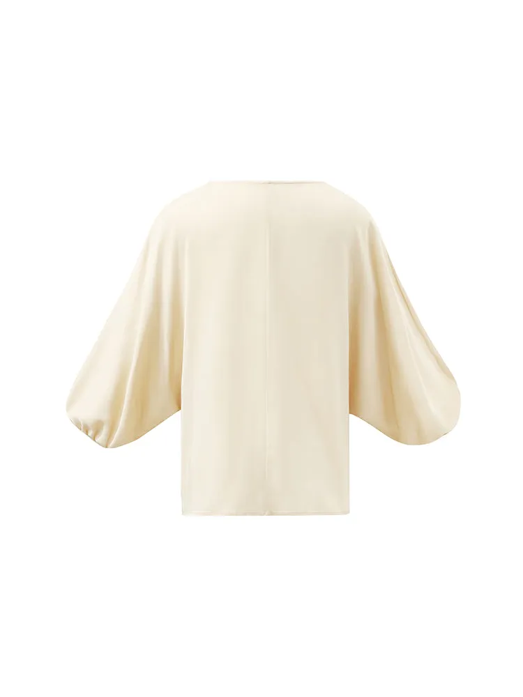 19 Momme Mulberry Silk Boat Neck Women Blouse