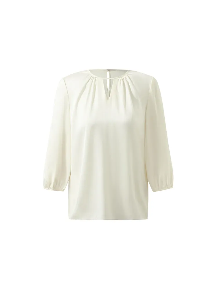 22 Momme Mulberry Silk Cut-Out Women Blouse