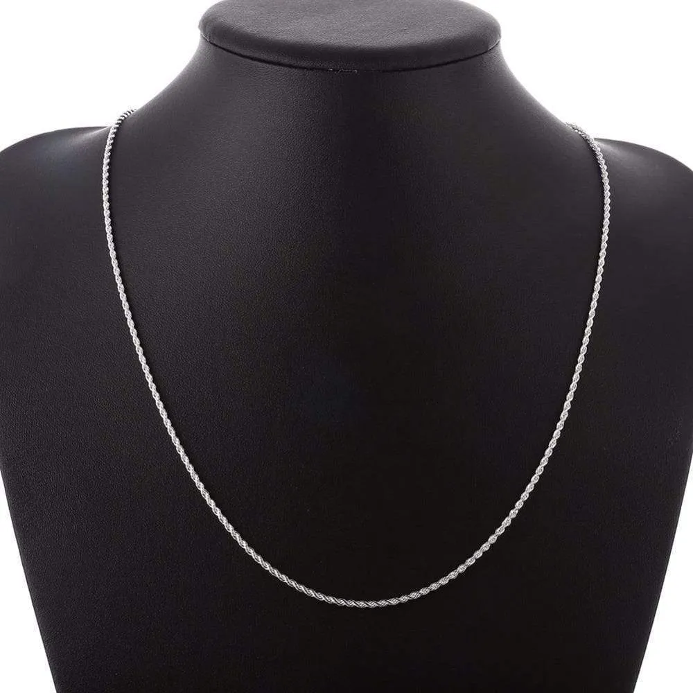 2mm 24 inches silver plated Italian Necklace Chain