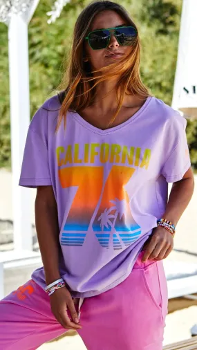 76 California V Neck Tee Wash Mauve