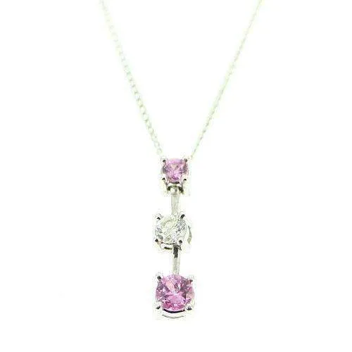 9ct White Gold & Sapphire Pendant P1334