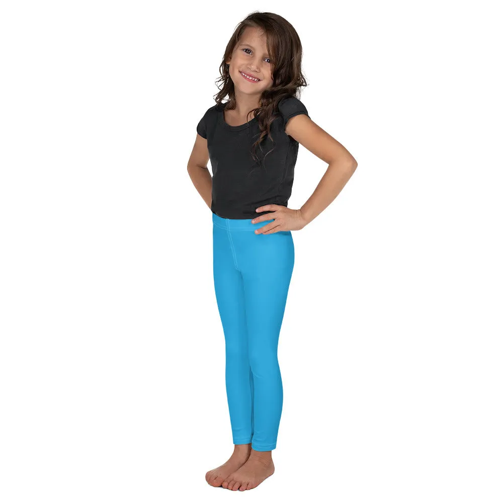 Active Days, Bright Ways: Solid Workout Leggings for Girls - Cyan