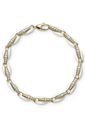 Ada White Enamel Bracelet