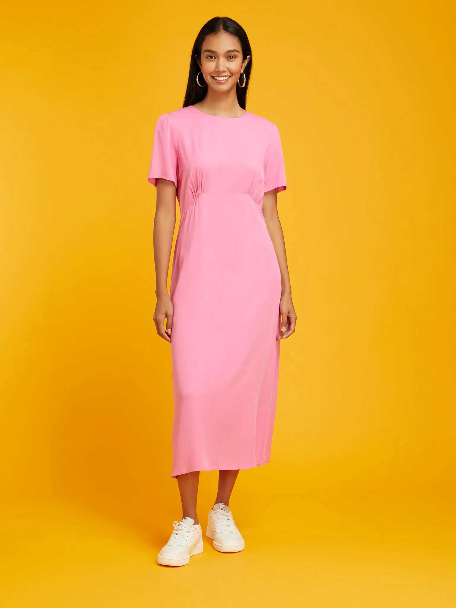 Adelaide Midi Tea Dress in Pink