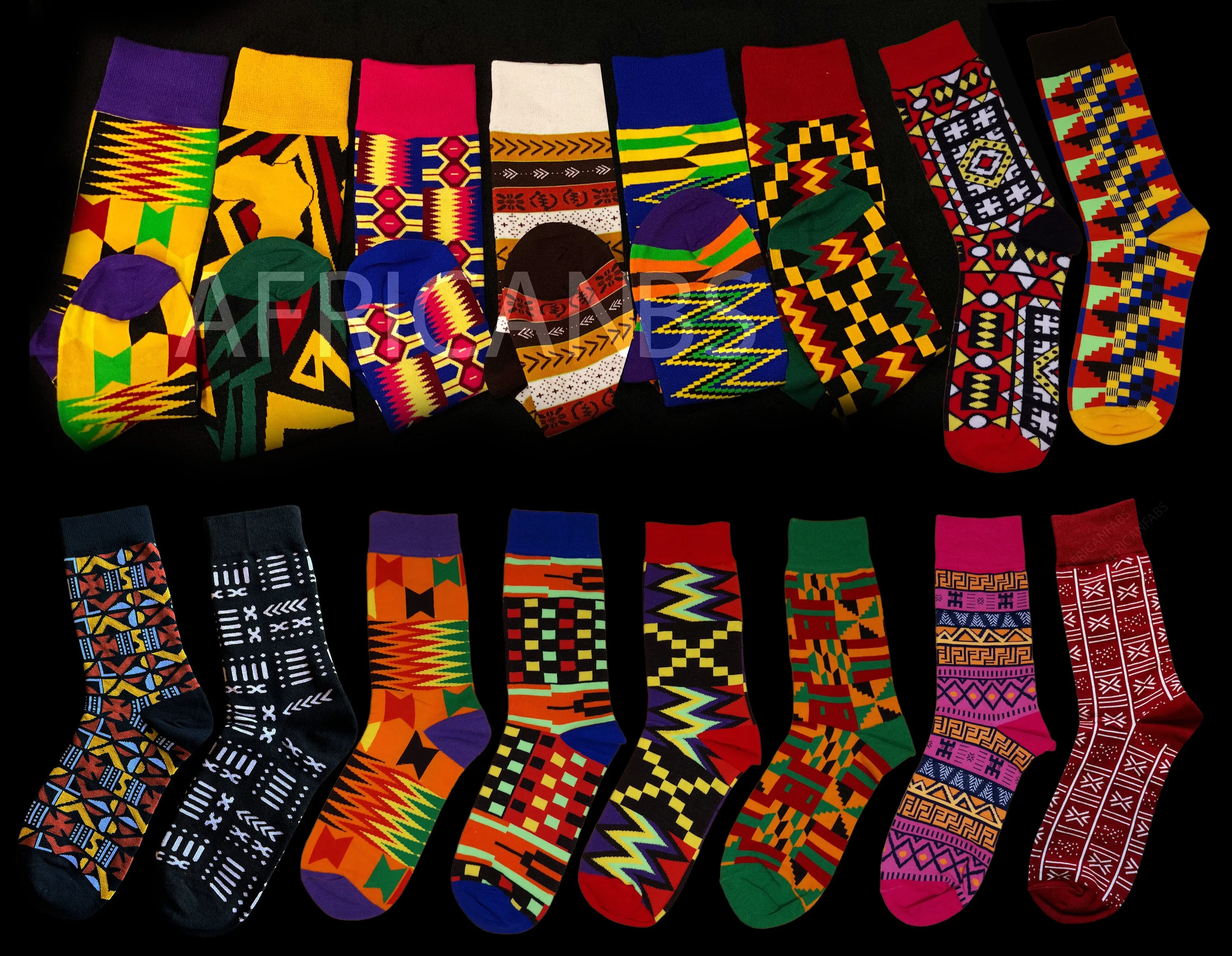 African socks / Afro socks / Kente socks - Pink