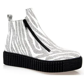 Alfie & Evie Womens Davith Zebra Leather Ankle Boot