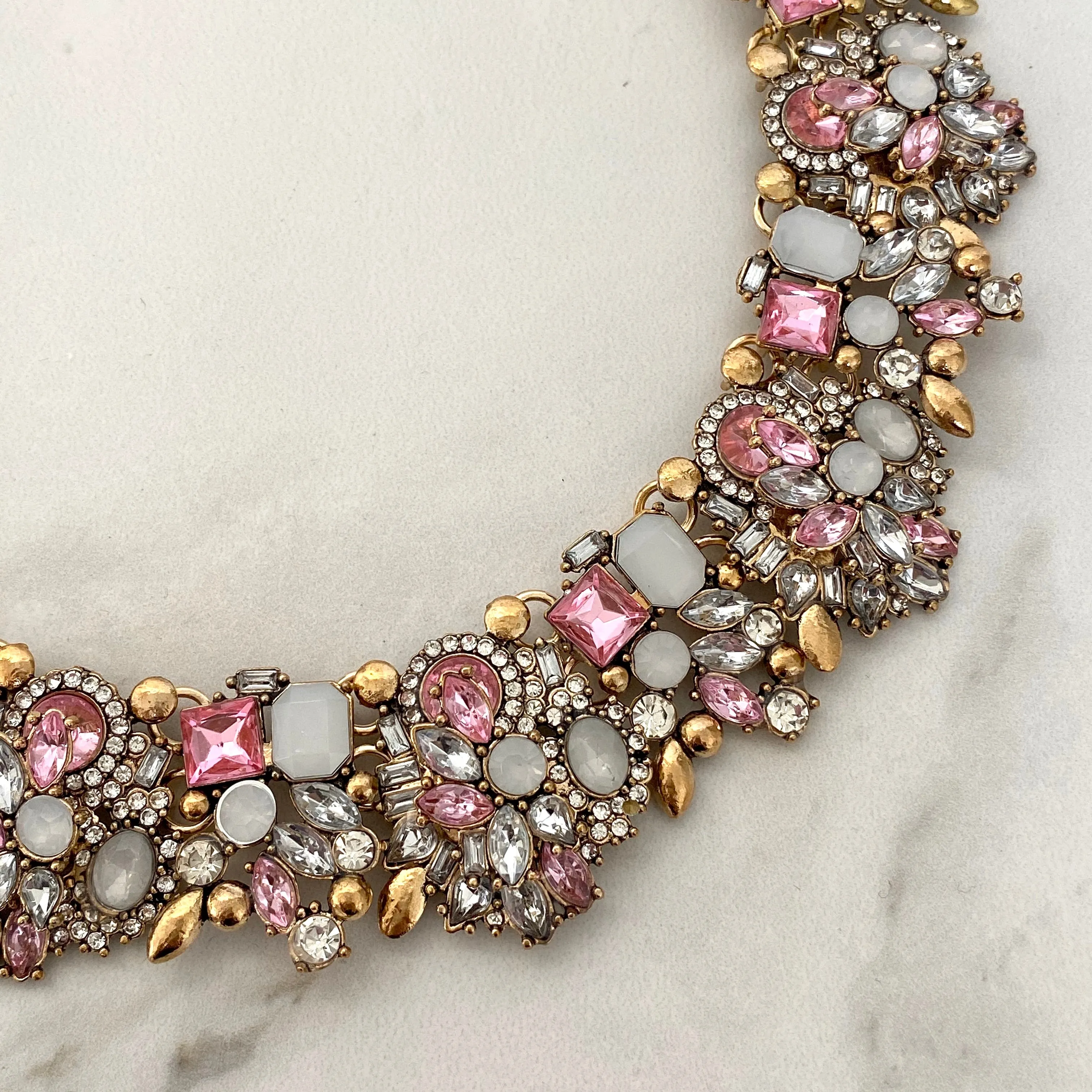 ALISSA Pink & Gold Statement Necklace