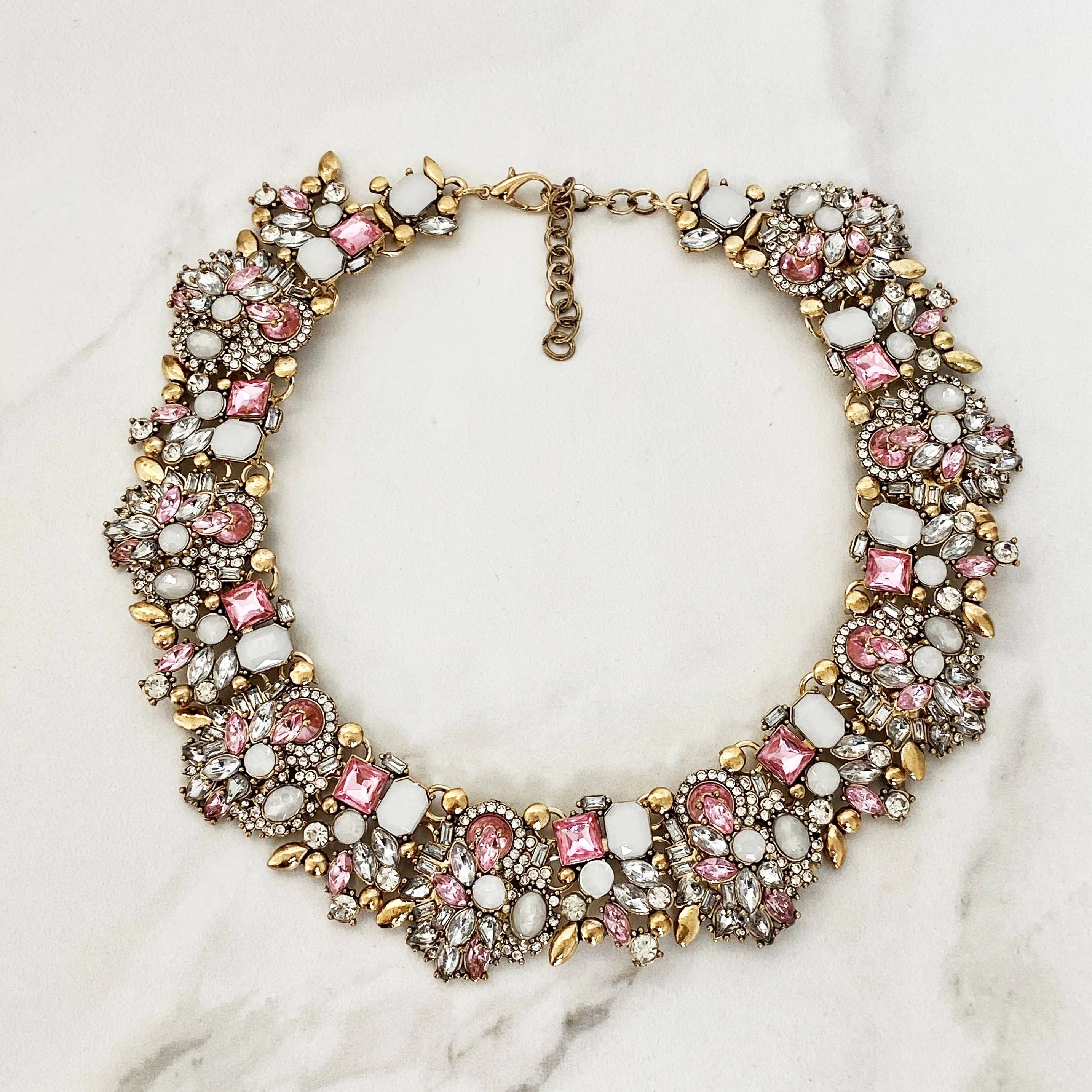 ALISSA Pink & Gold Statement Necklace