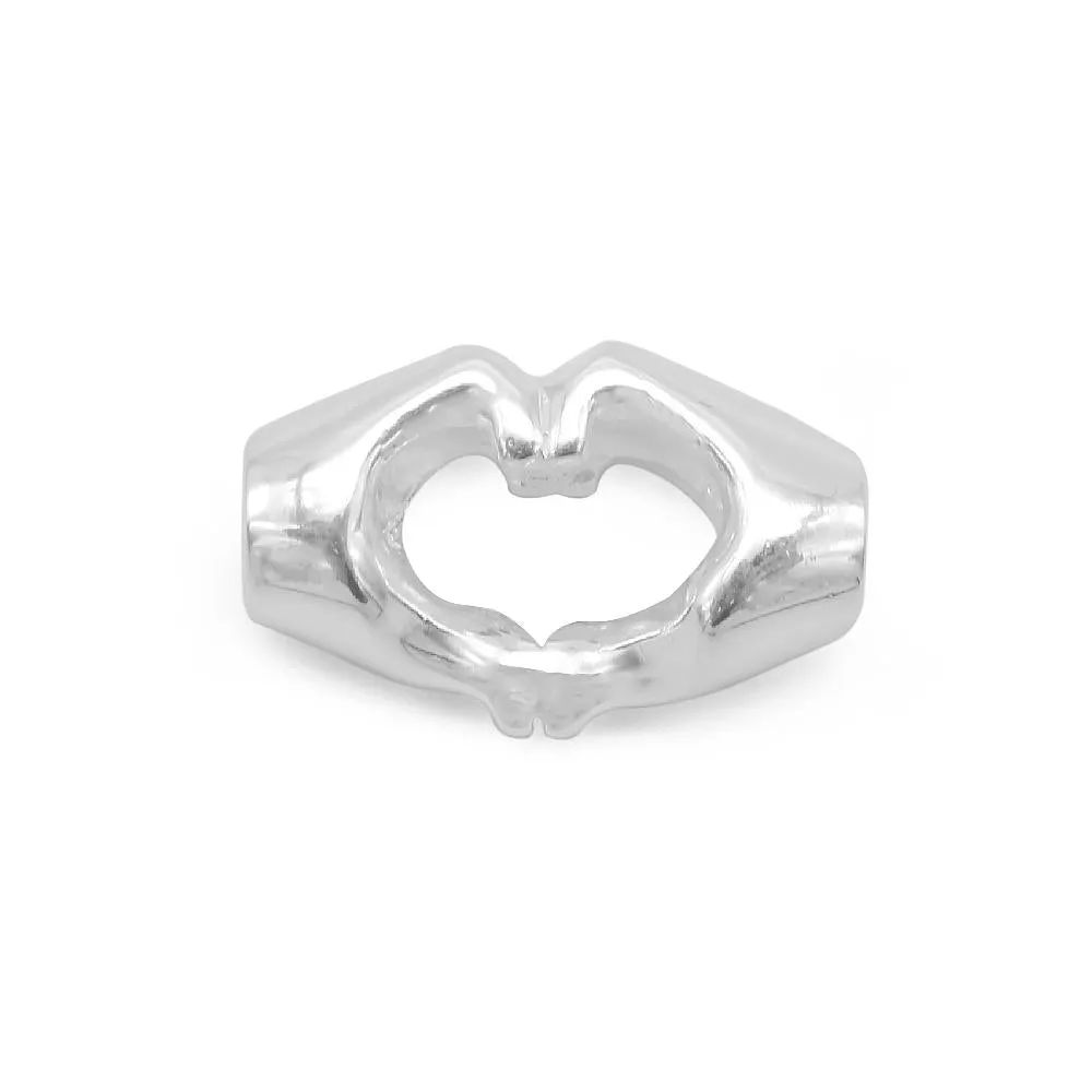 Amelia Silver Heart Pendant Hand Sign