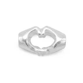 Amelia Silver Heart Pendant Hand Sign