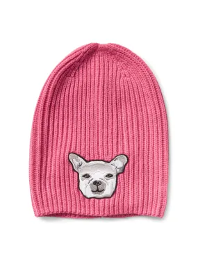 Animal graphic beanie - pink dog