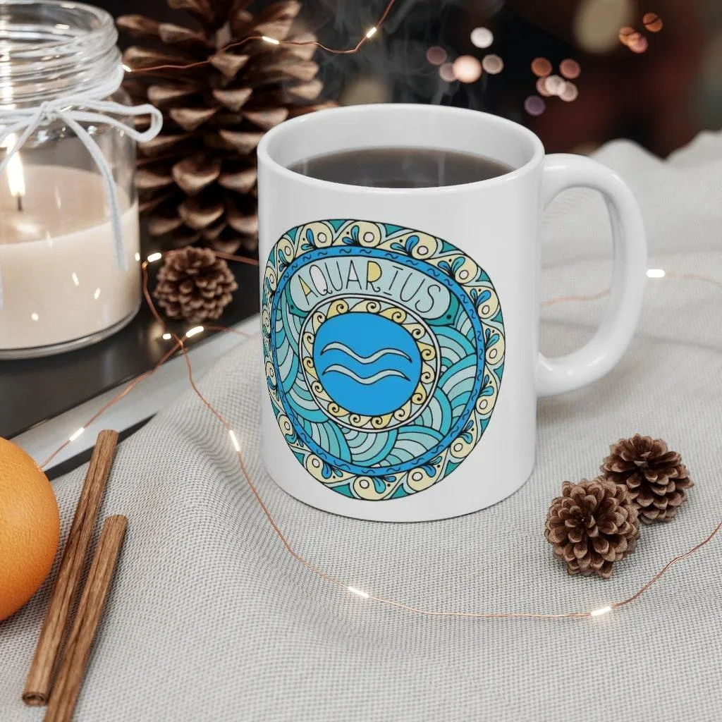 Aquarius Zodiac Mug, Aquarius Mug, January 20 to February 17 born Zodiac Gift, Zodiac Sign, Horoscope Gift, Astrology Gift