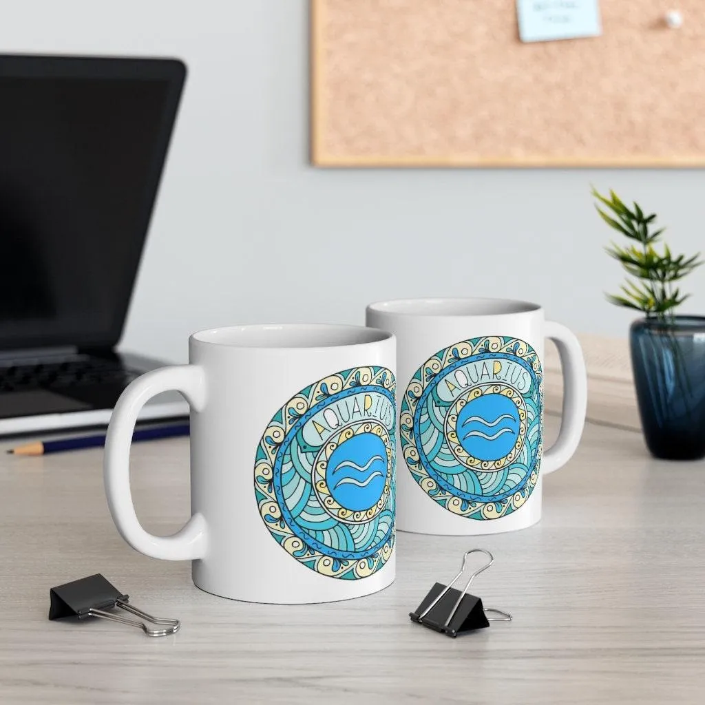 Aquarius Zodiac Mug, Aquarius Mug, January 20 to February 17 born Zodiac Gift, Zodiac Sign, Horoscope Gift, Astrology Gift