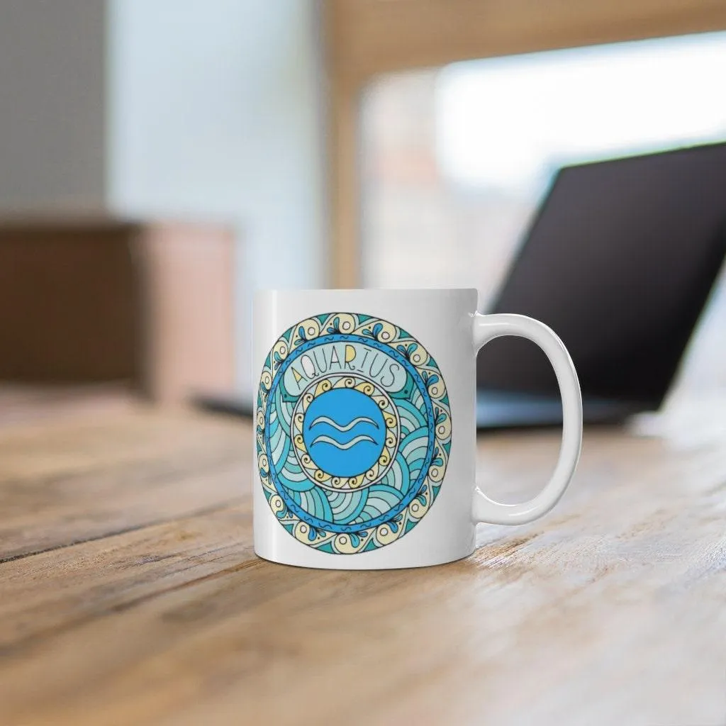 Aquarius Zodiac Mug, Aquarius Mug, January 20 to February 17 born Zodiac Gift, Zodiac Sign, Horoscope Gift, Astrology Gift