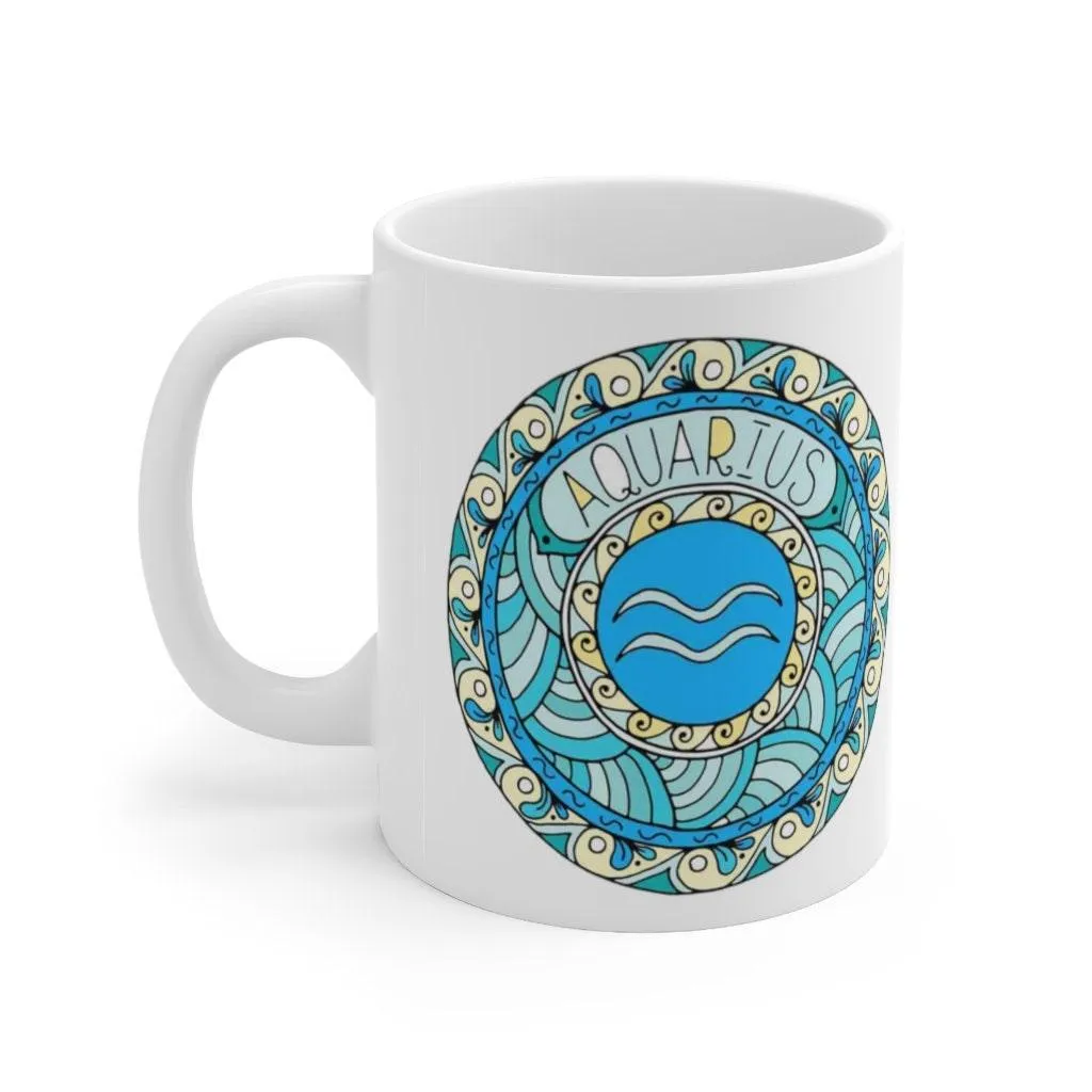 Aquarius Zodiac Mug, Aquarius Mug, January 20 to February 17 born Zodiac Gift, Zodiac Sign, Horoscope Gift, Astrology Gift