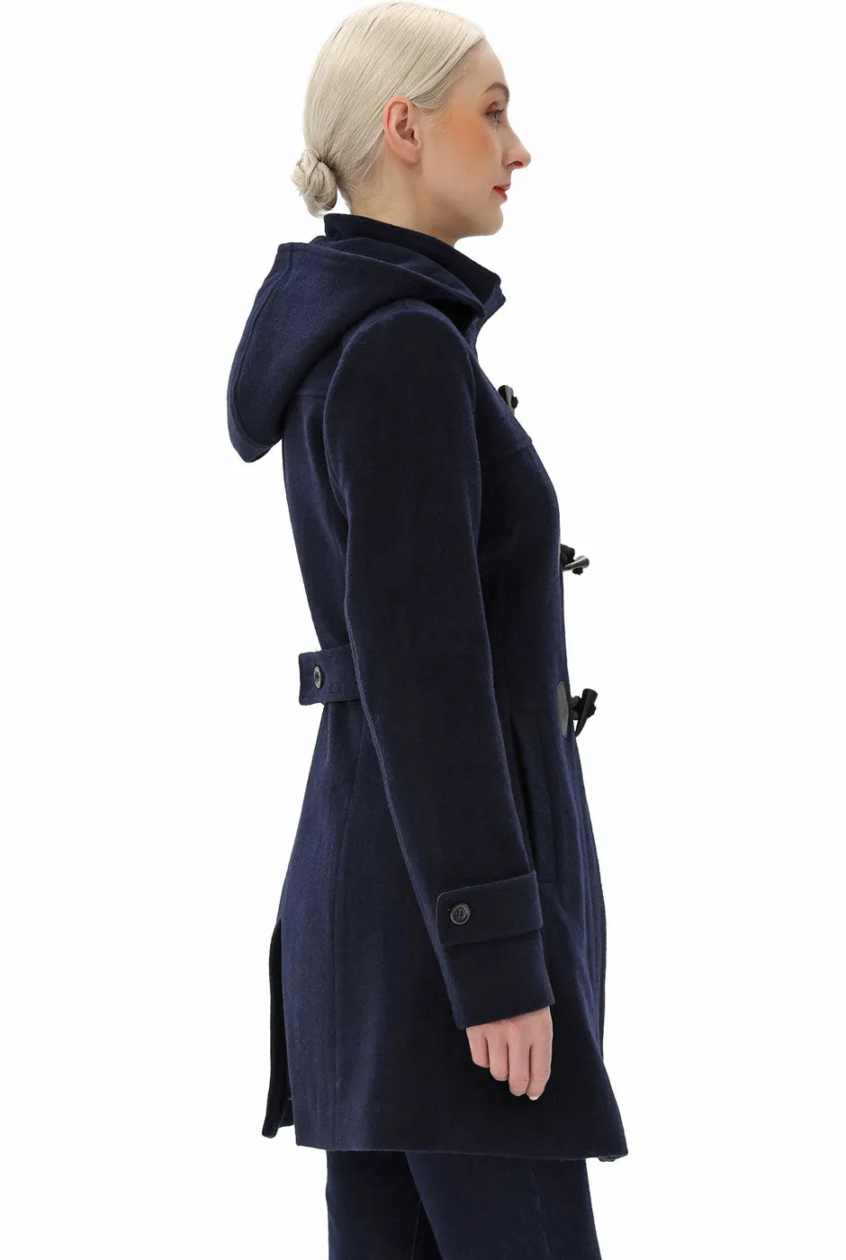 BGSD Women Ava Toggle Hooded Duffle Wool Coat