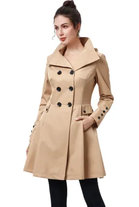 BGSD Women Kayla Waterproof Hooded Mid Length Trench Coat