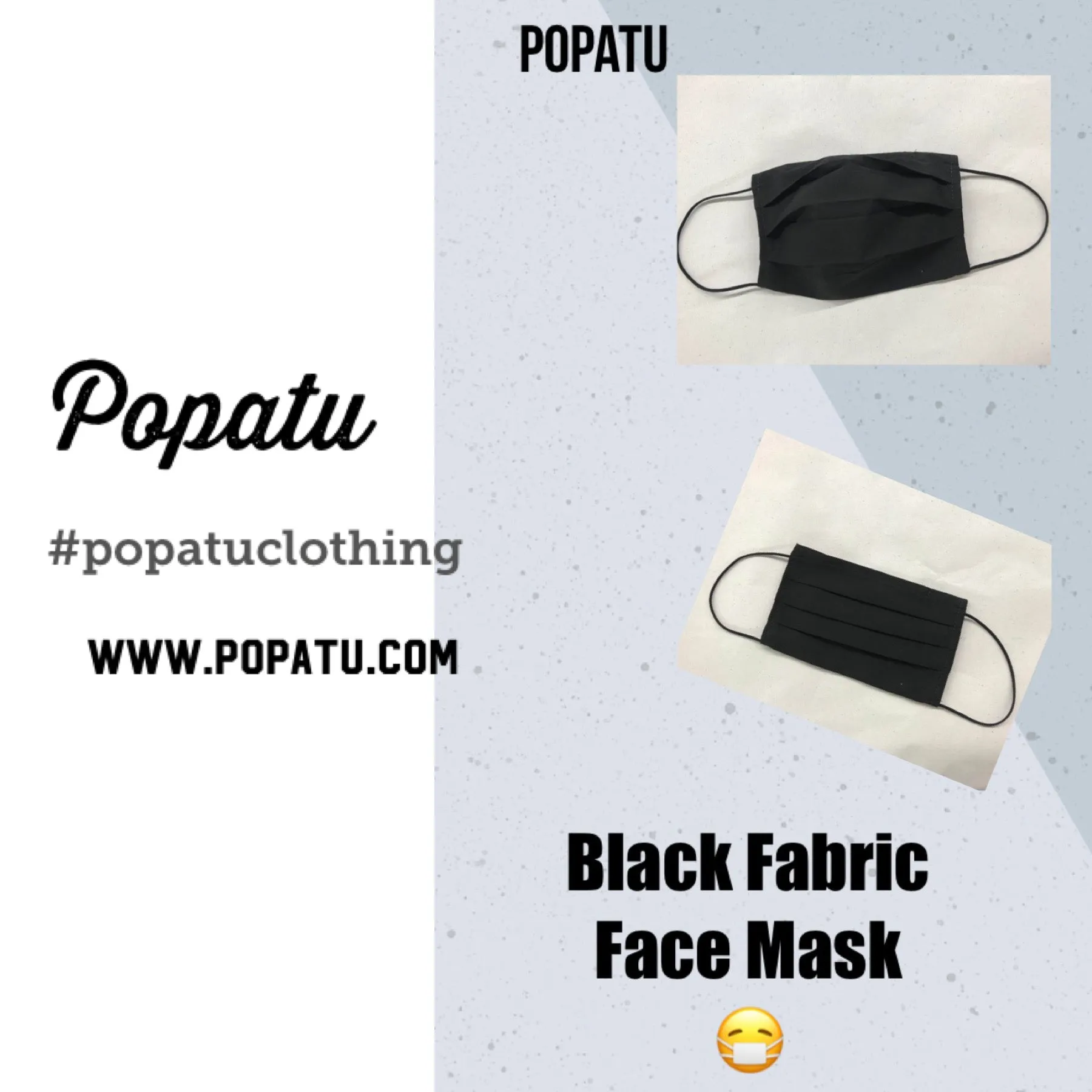 Black Fabric Face Mask (Adult/Child)