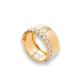 Bold Diamond & Gold Barrel Ring