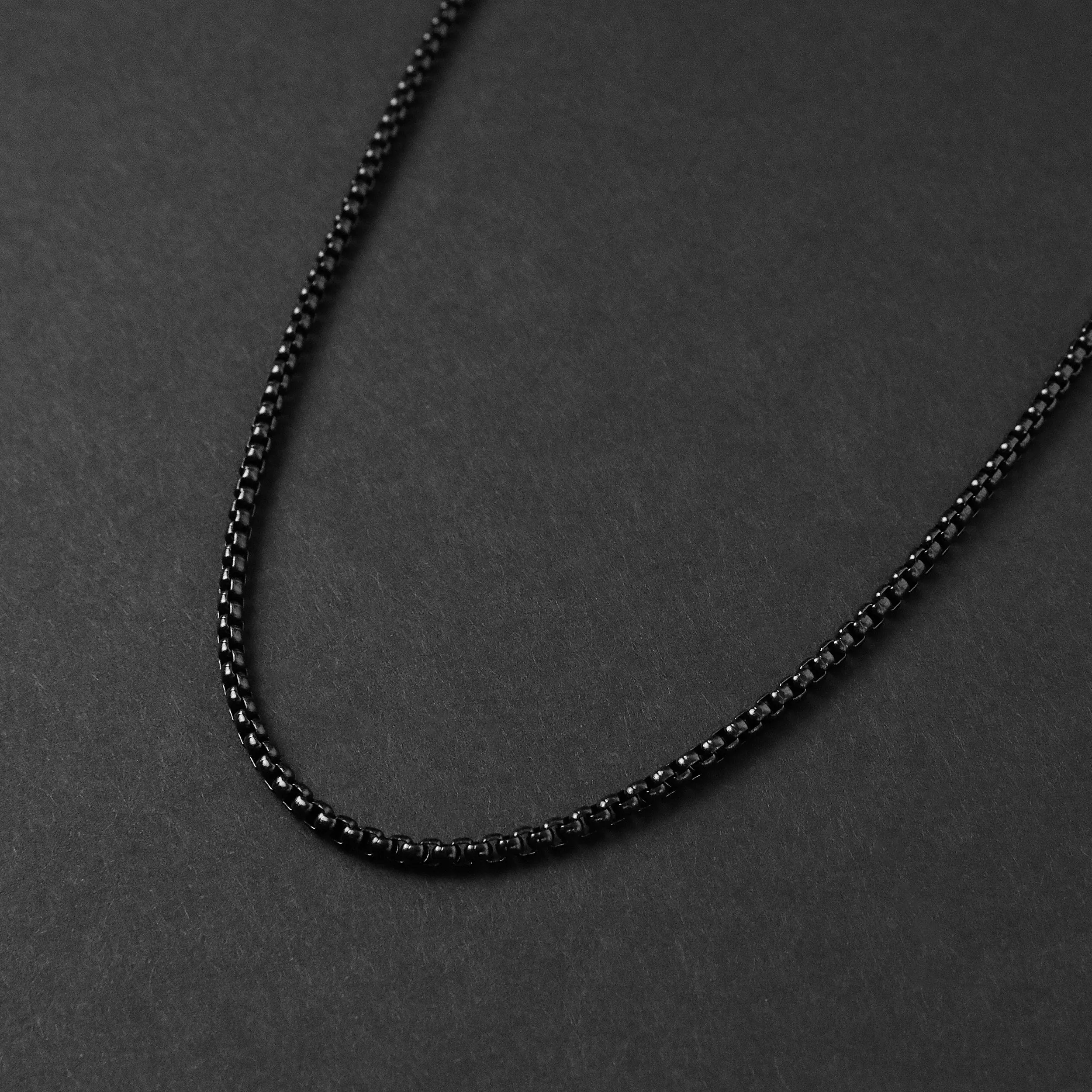 Box Chain Necklace - Black 3mm