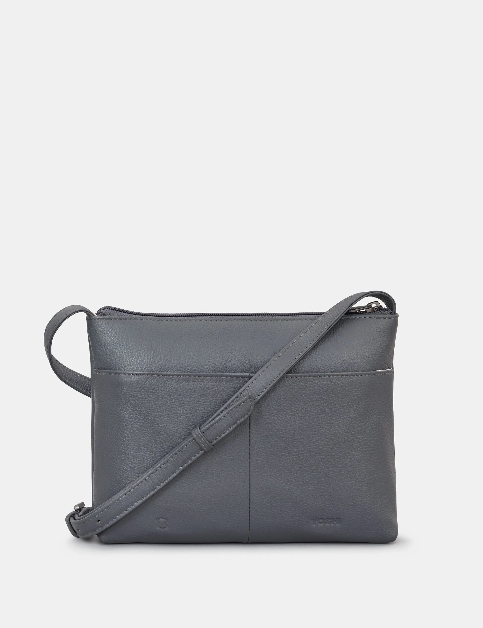 Brontë Bookworm Grey Leather Cross Body Bag