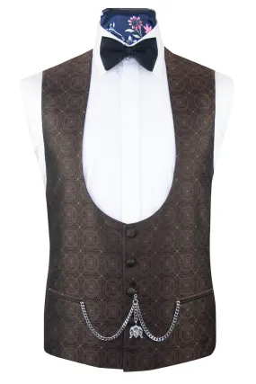 Brown Pattern Silk Waistcoat